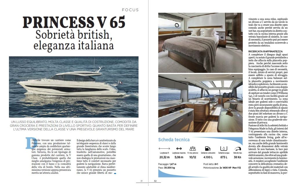 Princess V65: Sobrietà british, eleganza italiana